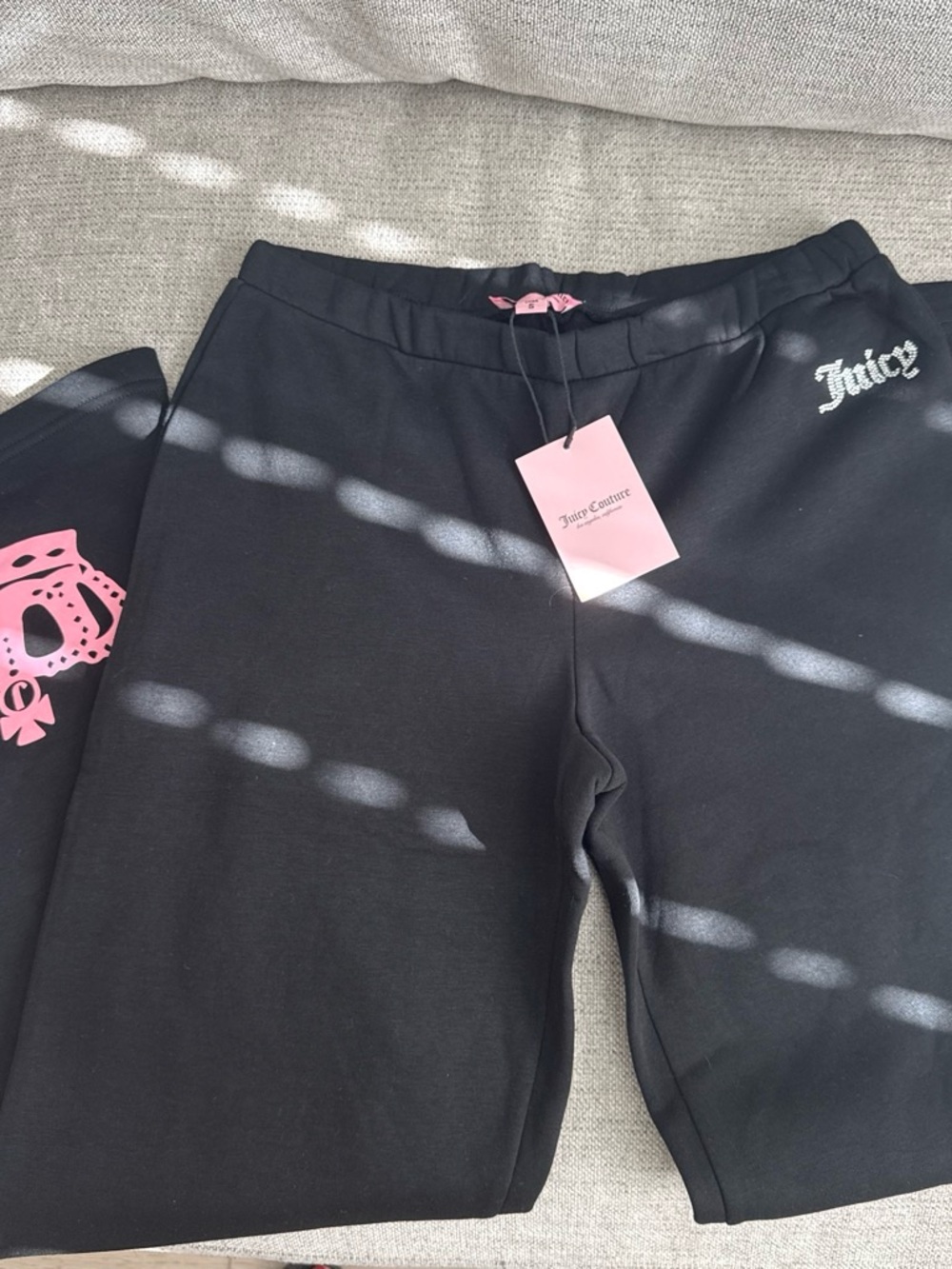 Juicy Couture Black Logo Sweatpants with Pink Accent